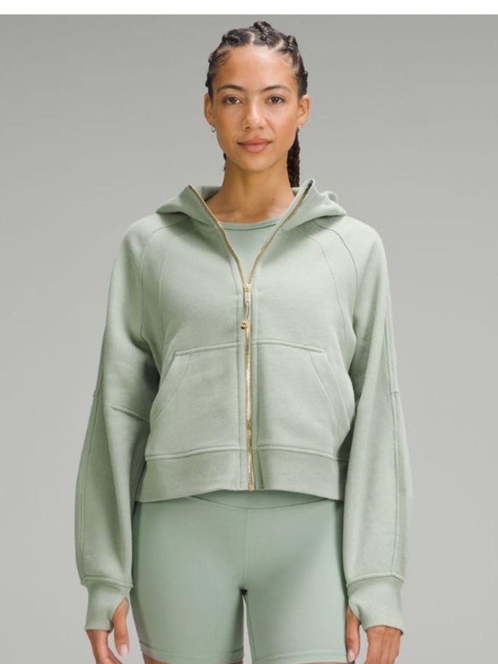 Lululemon Oversized Full-Zip Hoodie Scuba size xs/s in green/gold